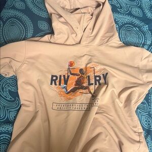 Beige Rivalry Graphic Hoodie